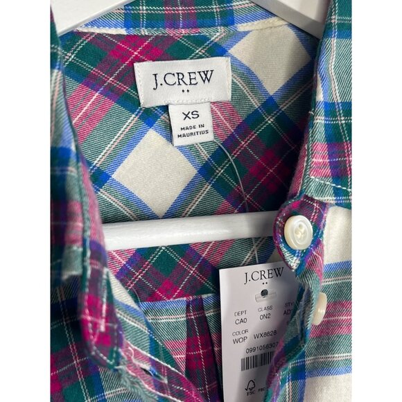 J Crew Top Womens XS Long Sleeve Button Down Shirt Plaid Pink Fall Casual Work - Picture 8 of 15